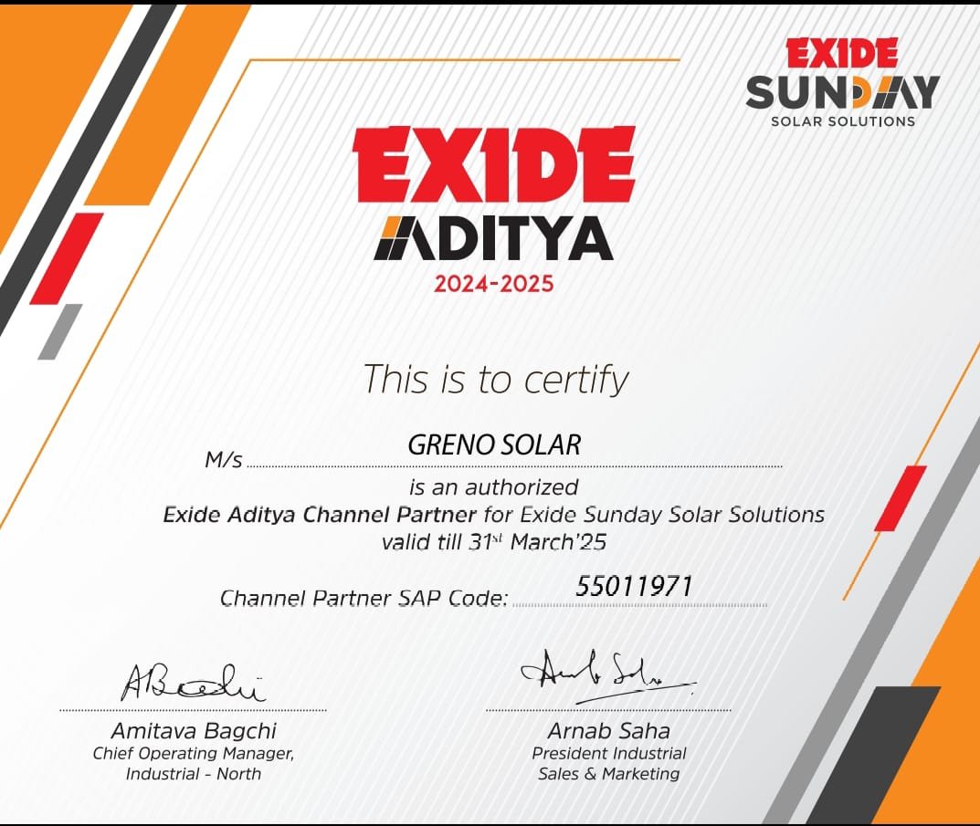 certificate - Greno Solar
